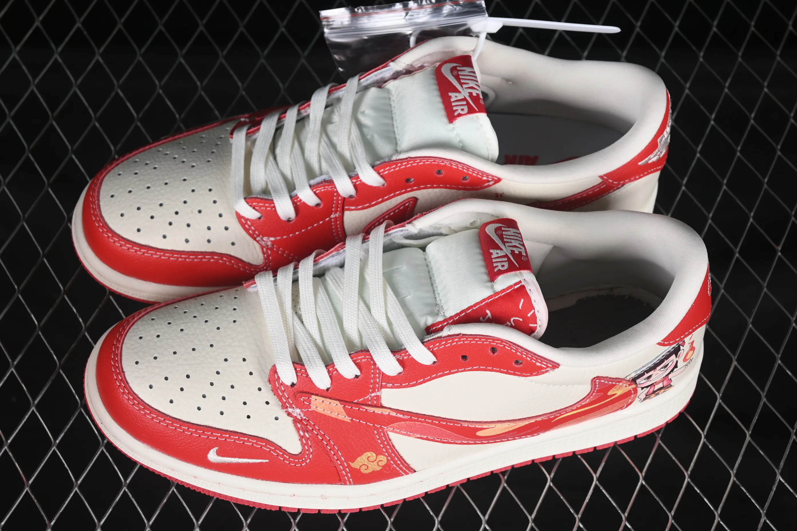 All categories Air Jordan Jordan series basketball shoes Air Jordan 1 Low high-end customized low-top sneakers Travis Scott x Fragment Design x Air Jordan 1 Low OG SP AJ1 Qiao 1 Nezha joint magic pill low-top cultural casual sneakers XS2025-088